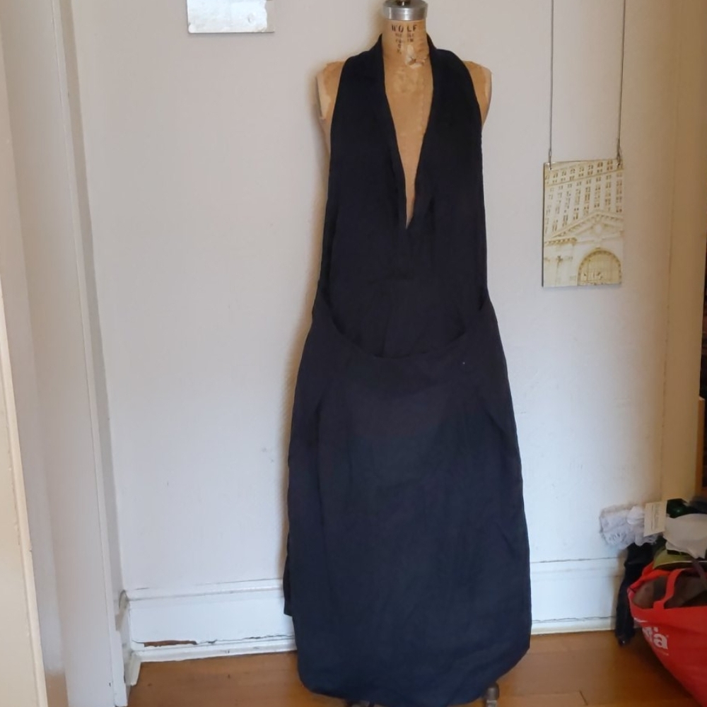 Linen pinafore dress